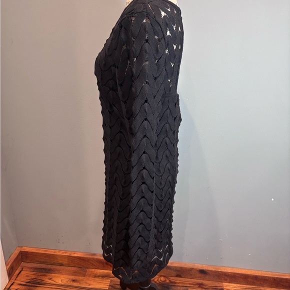 Free People Black Textured Long Sleeve Dress - Picture 6 of 10